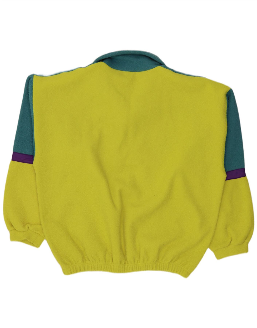 Maglione in pile da uomo Alaska con zip e collo XL in poliestere color block giallo