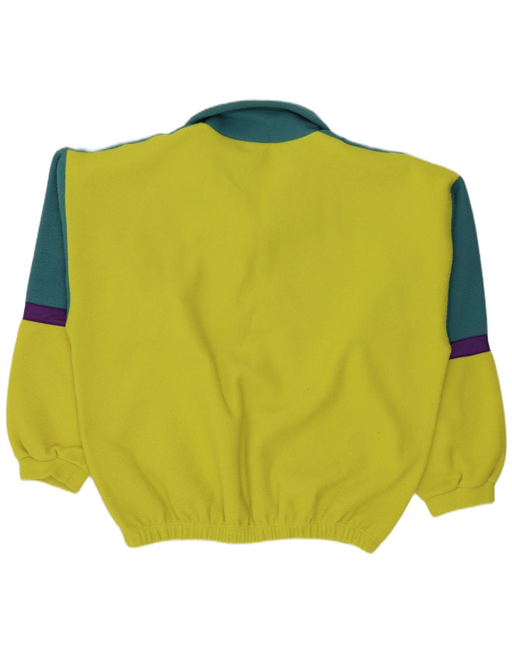 Maglione in pile da uomo Alaska con zip e collo XL in poliestere color block giallo