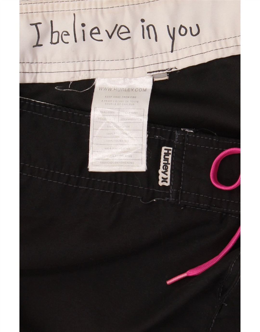 Pantaloncini da bagno con grafica HURLEY da uomo, grandi, in poliestere nero