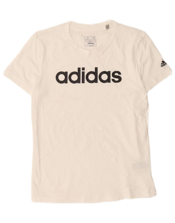 T-shirt grafica da donna Adidas Top UK 12 cotone bianco medio