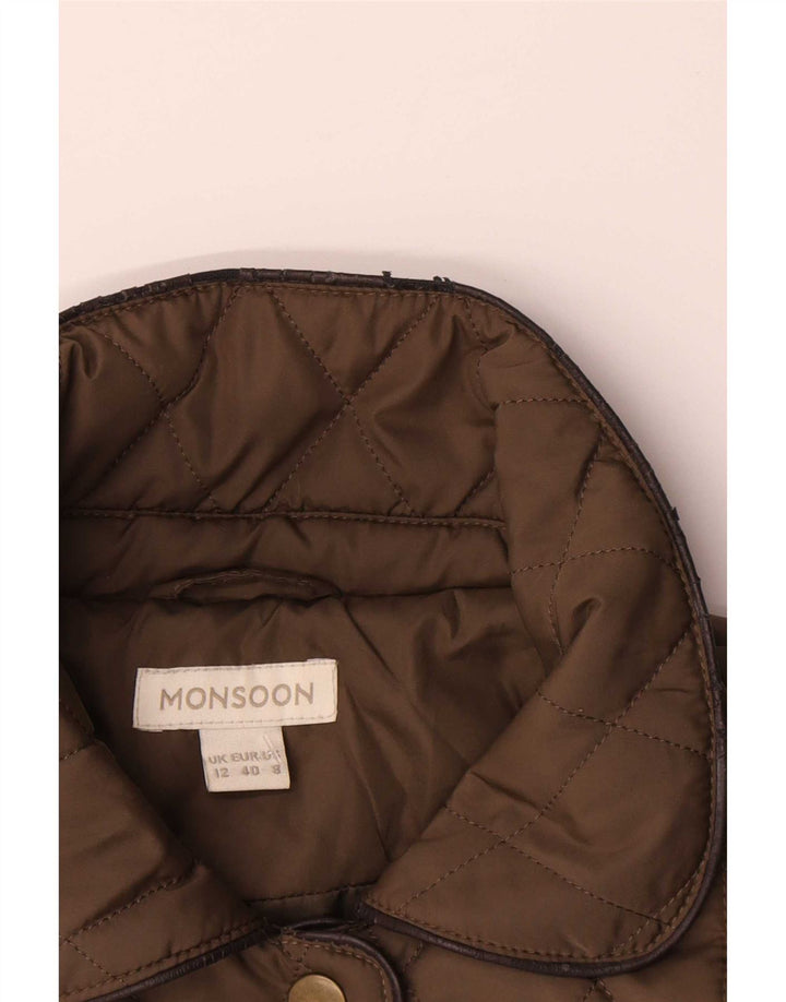 Giacca trapuntata da donna Monsoon UK 12 Poliestere kaki medio