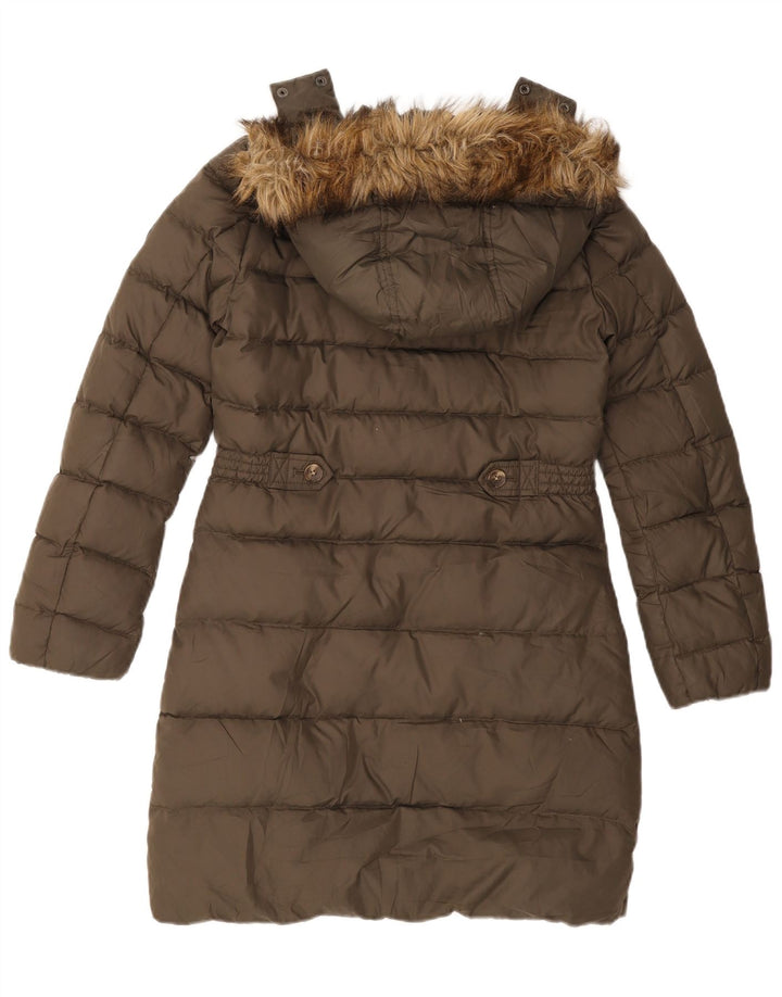 Cappotto imbottito con cappuccio da donna Tommy Hilfiger UK 10 piccolo poliestere kaki