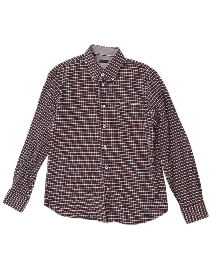Camicia vintage da uomo in flanella a quadri, cotone a quadri multicolore grande