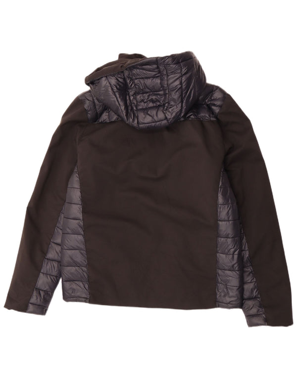 Giacca imbottita con cappuccio da uomo Brugi UK 40 grande poliestere color block nero