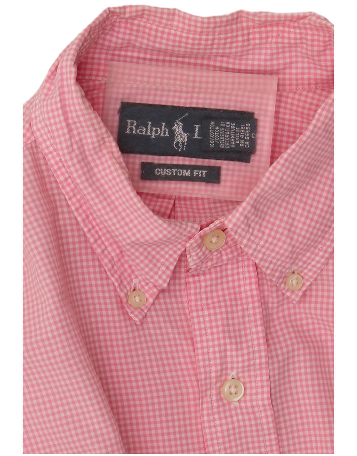 Camicia Ralph Lauren da uomo su misura in cotone a quadretti rosa medio
