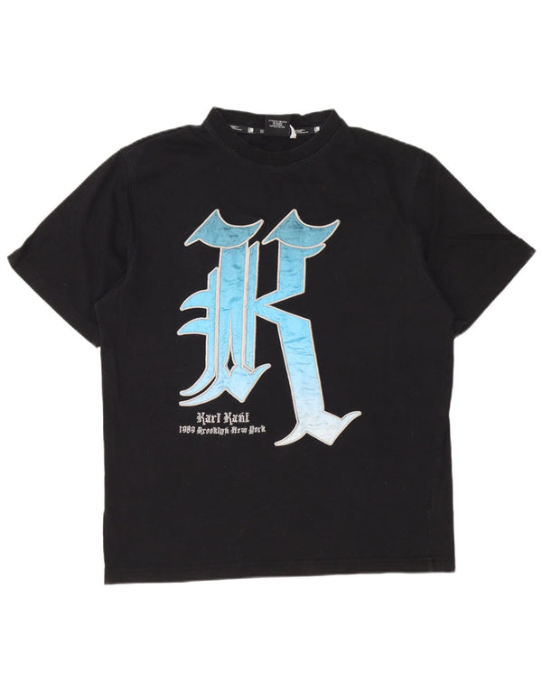 T-shirt grafica da uomo dal taglio ampio Karl Kani XS in cotone nero