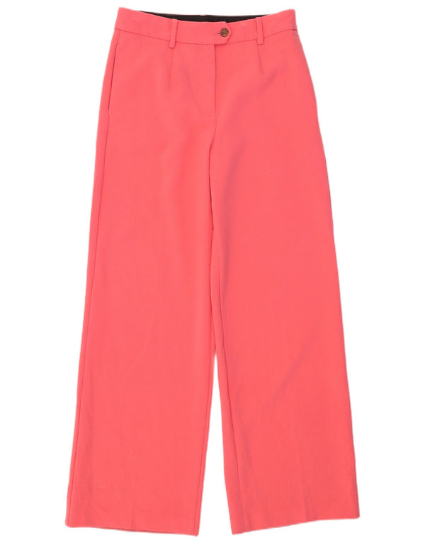 Pantaloni da abito a vita alta da donna Marks & Spencer UK 12 Medium W30 L32 Rosa