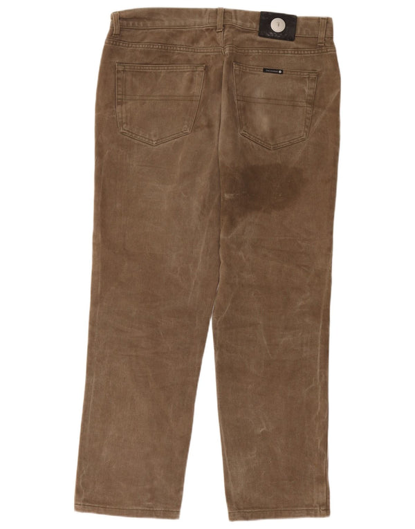Pantaloni Casual Dritti Uomo Trussardi W38 L29 Cotone Marrone