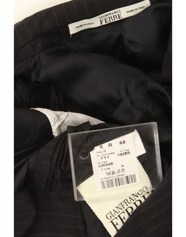 Giacca Blazer da Uomo a 3 Bottoni Gianfranco Ferre IT 48 Gessato Medio Nero