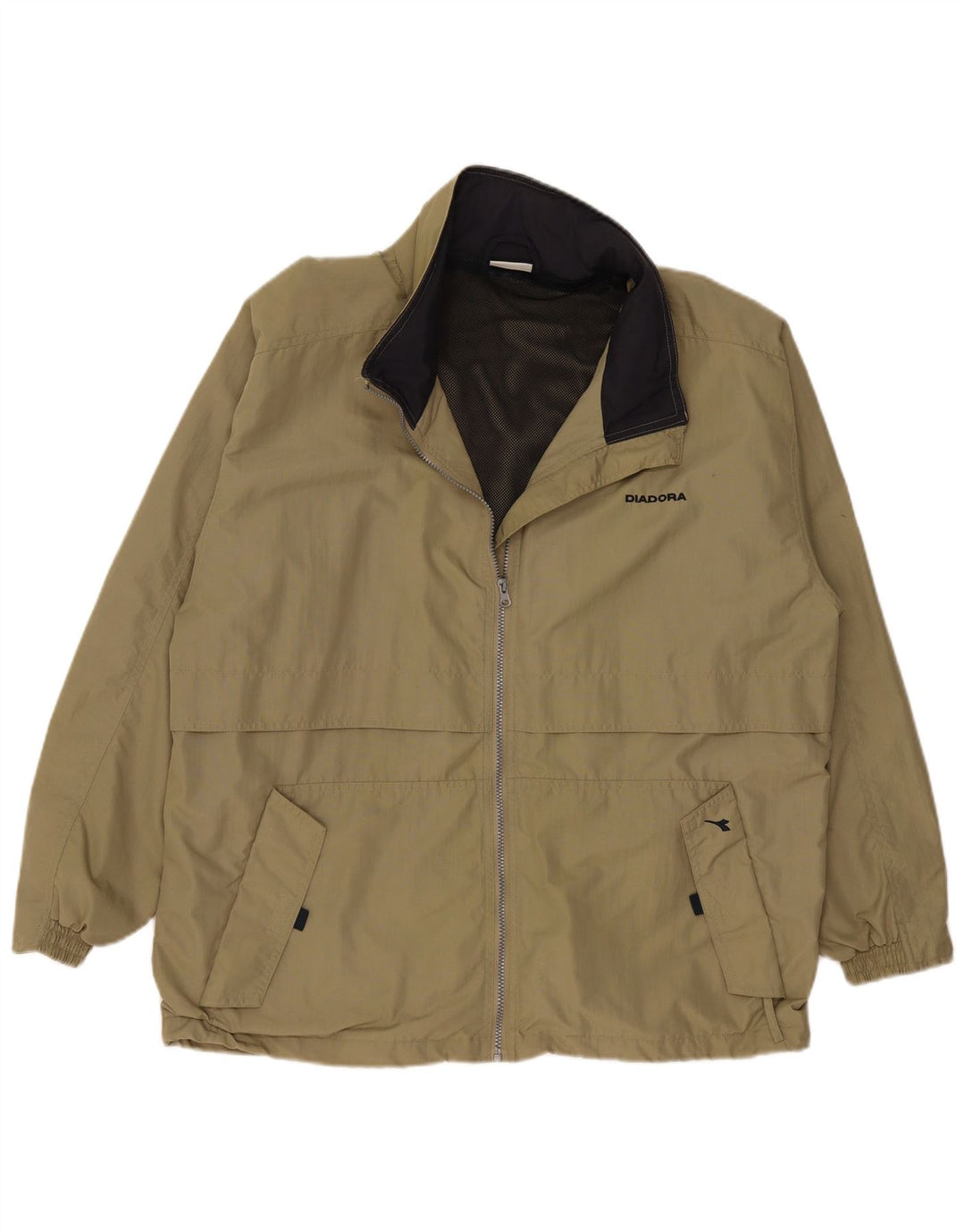 DIADORA Giacca antipioggia da uomo UK 42 XL Khaki Poliammide