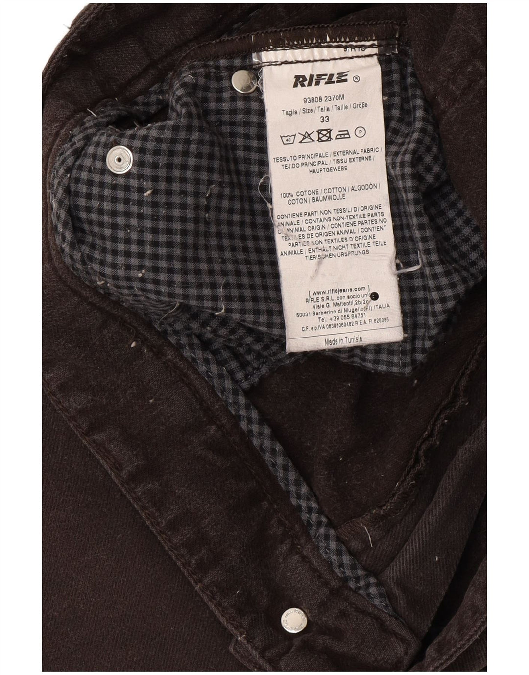 Jeans dritti da uomo Rifle W33 L30 in cotone grigio