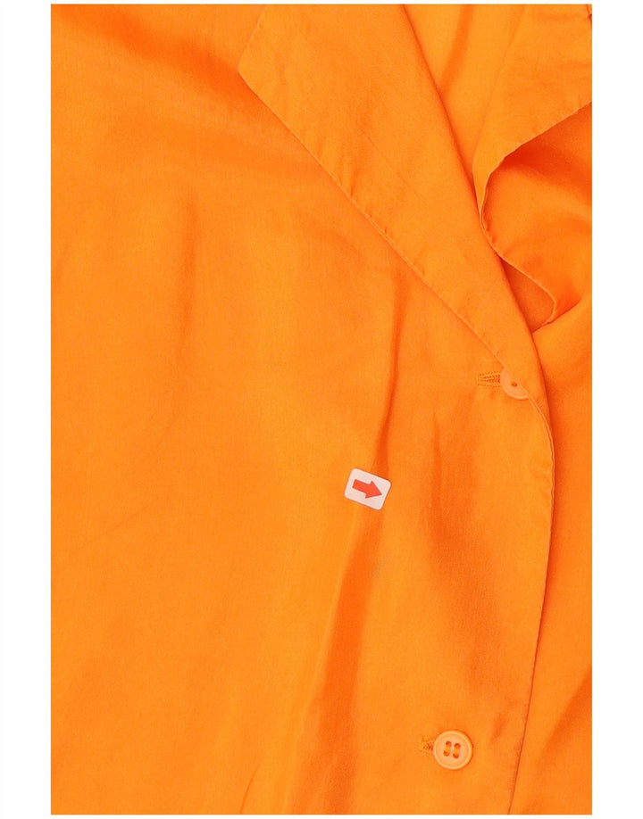 Camicetta camicia senza maniche vintage da donna UK 14 arancione medio