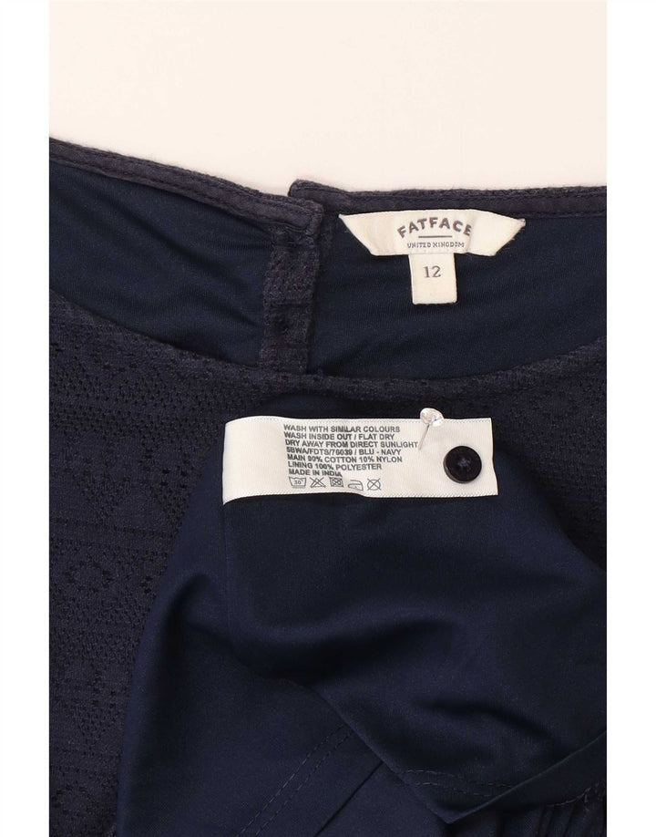 Abito tubino da donna Fat Face UK 12 Cotone geometrico blu navy medio