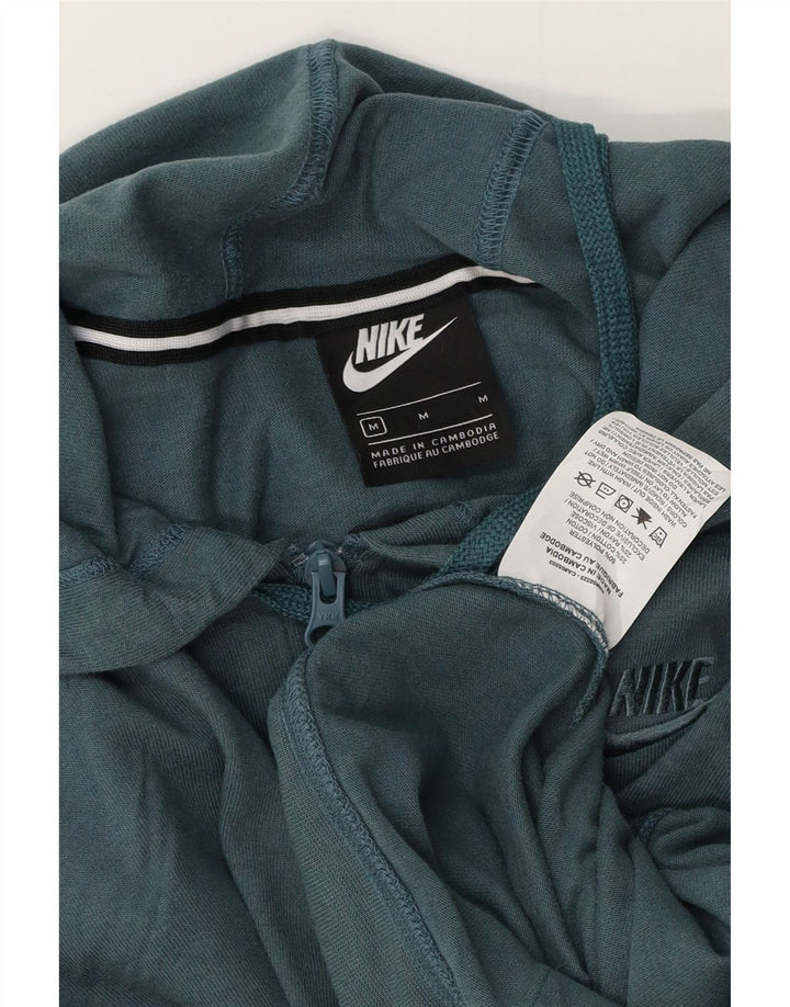 Felpa con cappuccio e zip oversize corta Nike da donna UK 14 Poliestere blu medio