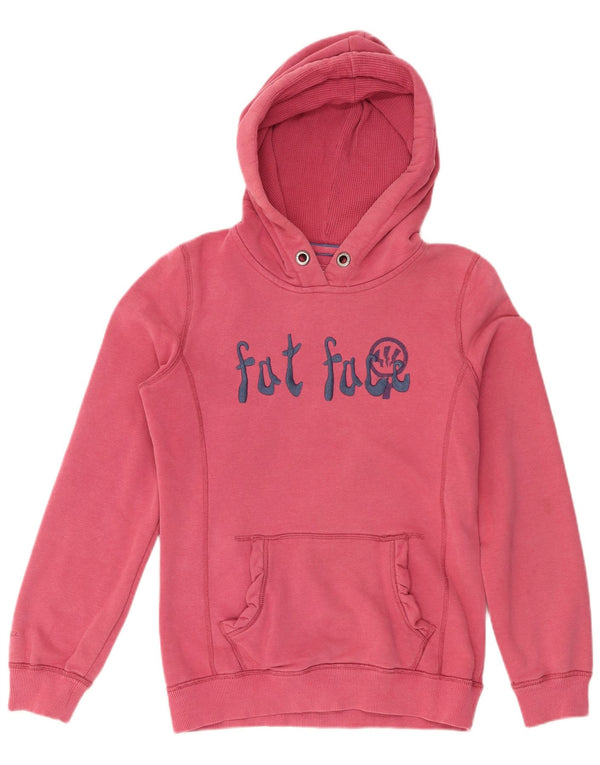 Felpa con cappuccio grafica da donna Fat Face UK 12 Rosa medio