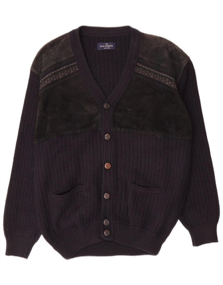 Maglione cardigan da uomo Malagrida grande blu navy