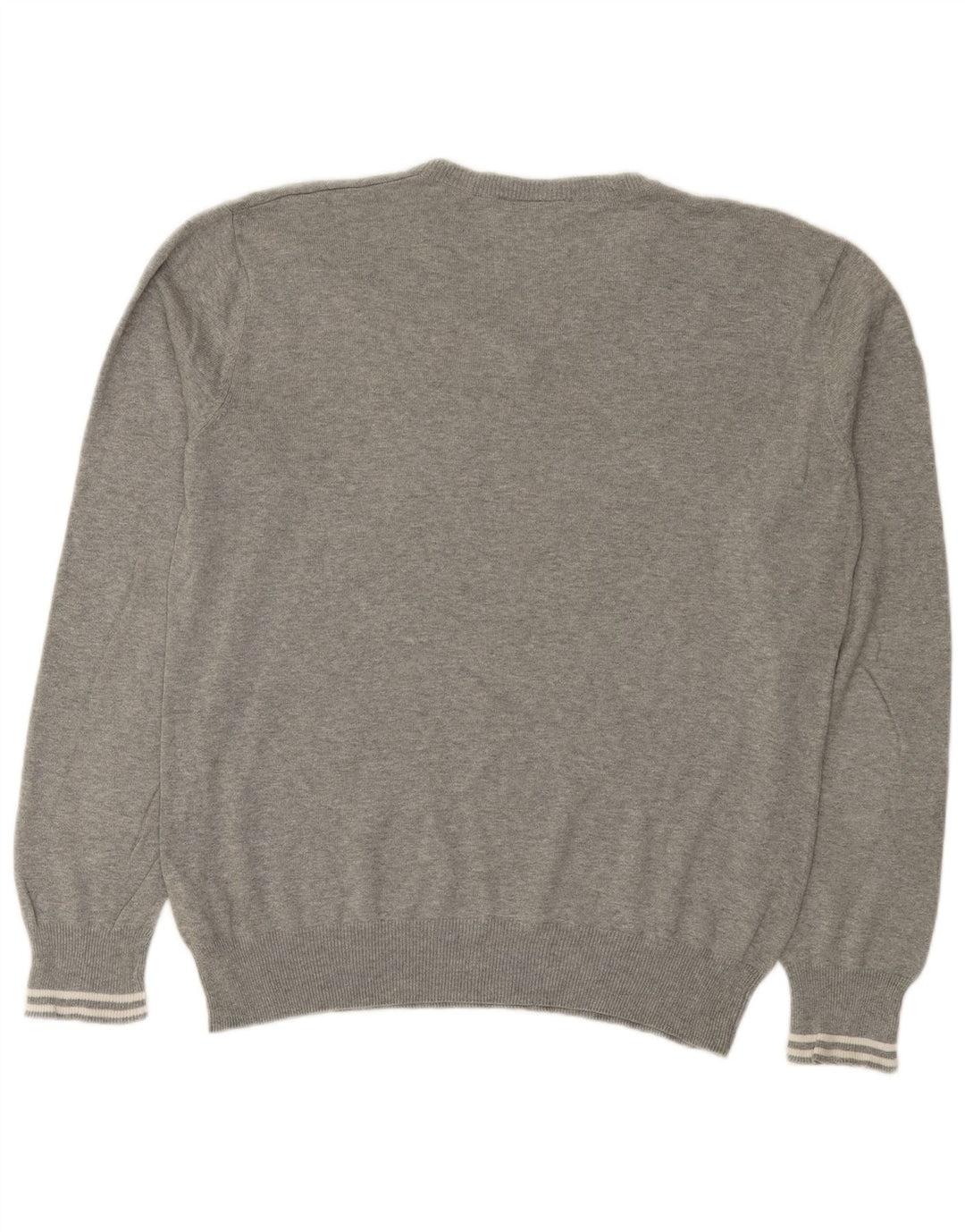 Maglione da uomo con scollo a V Lotto grande in cotone grigio