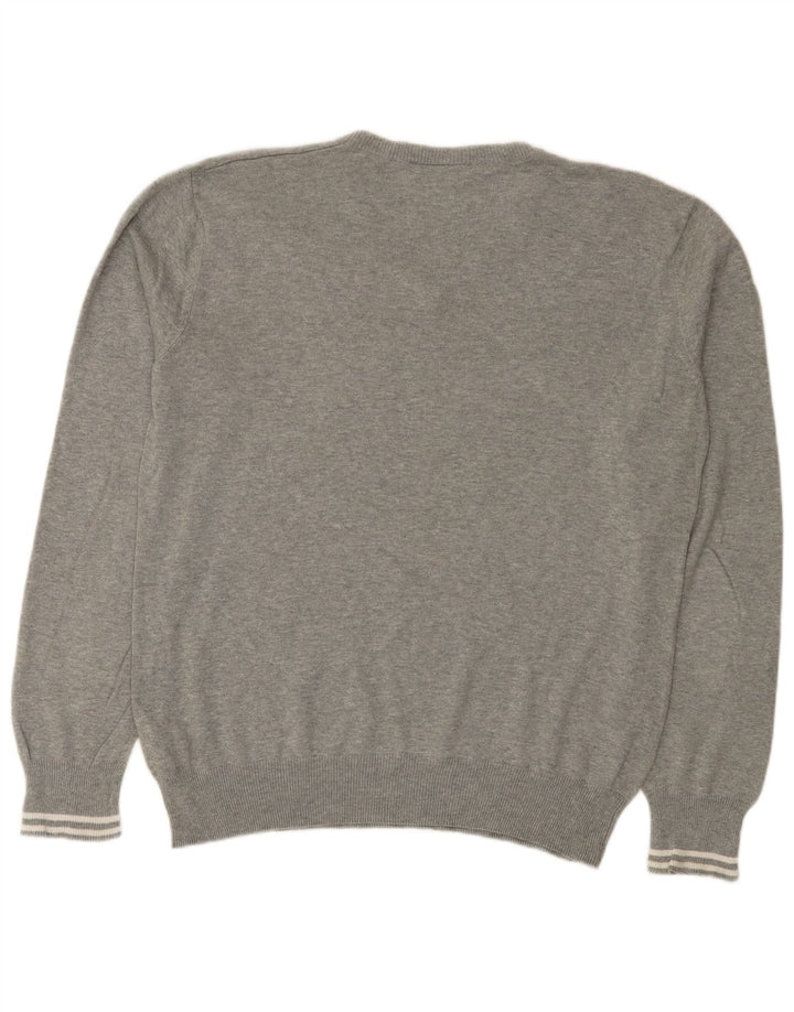 Maglione da uomo con scollo a V Lotto grande in cotone grigio