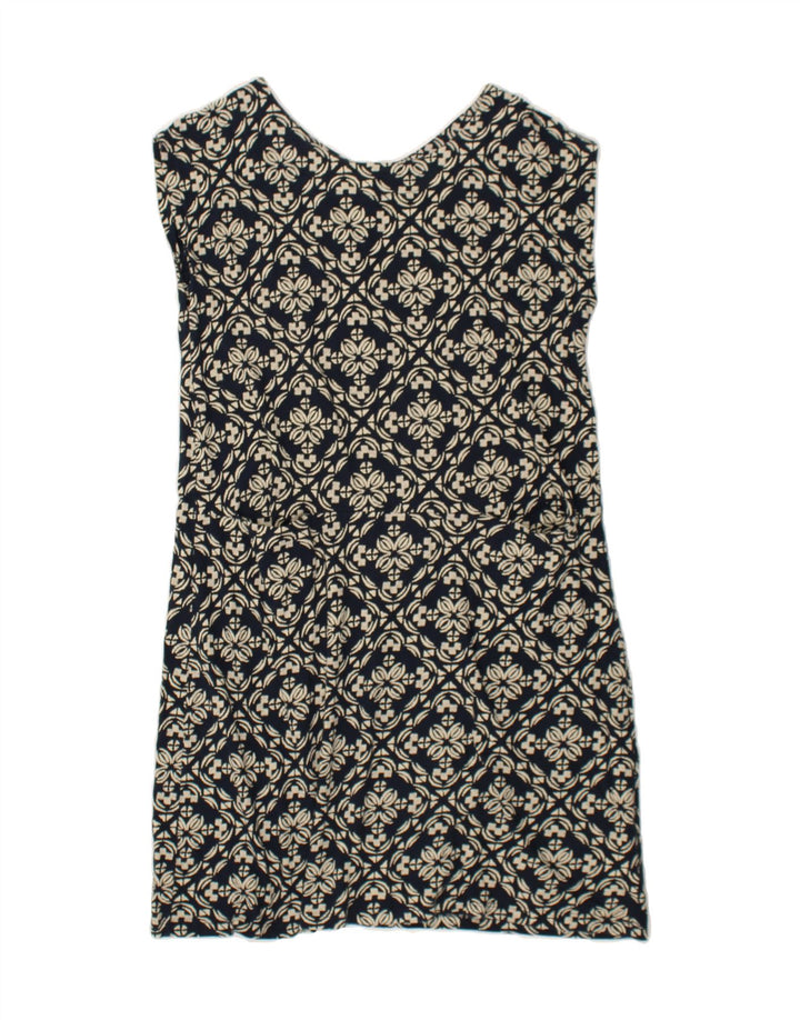 WHITE STUFF Womens Abstract Pattern Shift Dress UK 14 Medium Navy Blue Vintage White Stuff and Second-Hand White Stuff from Messina Hembry 