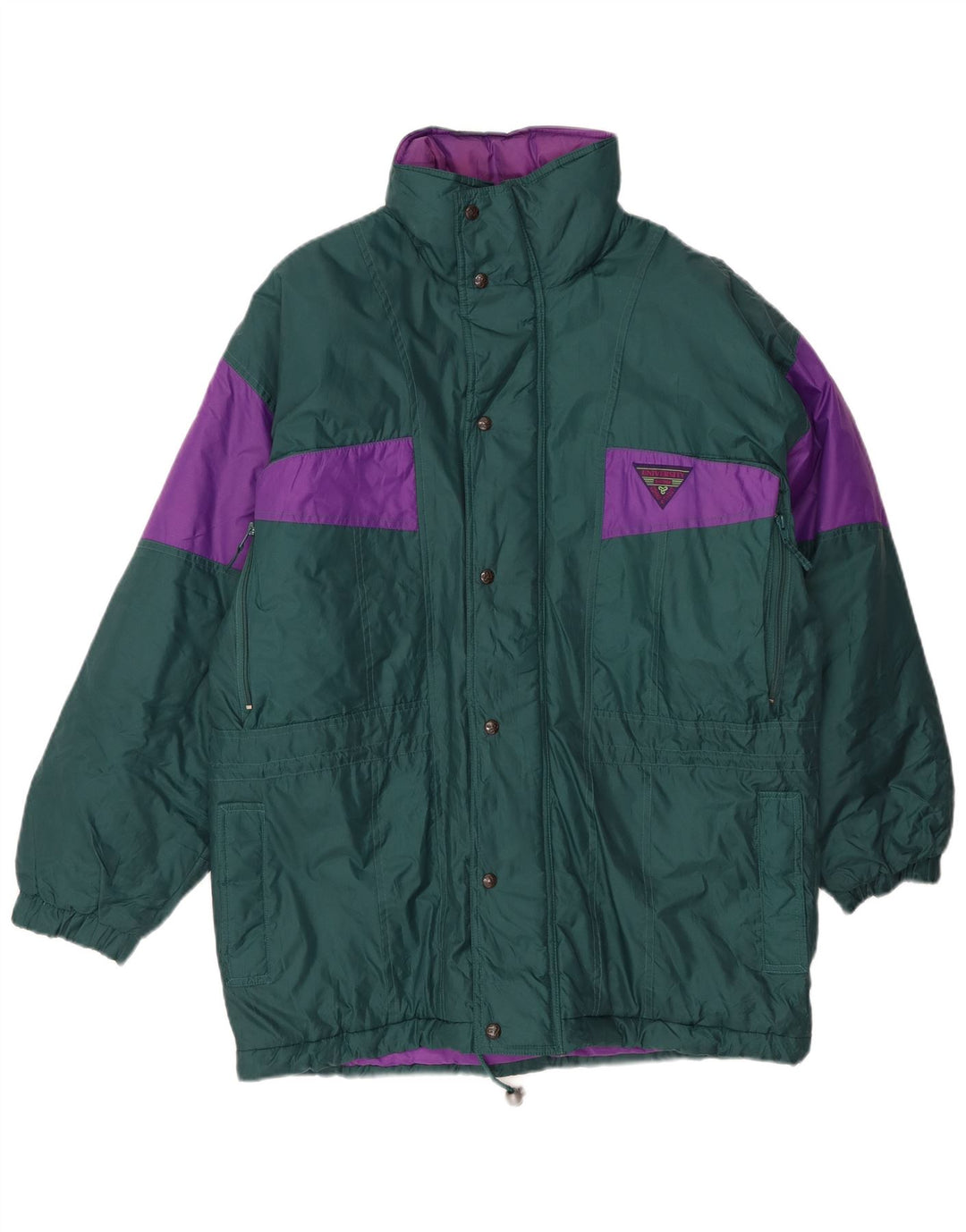 BRUGI Mens Loose Fit Padded Jacket UK 38 Medium Green Colourblock