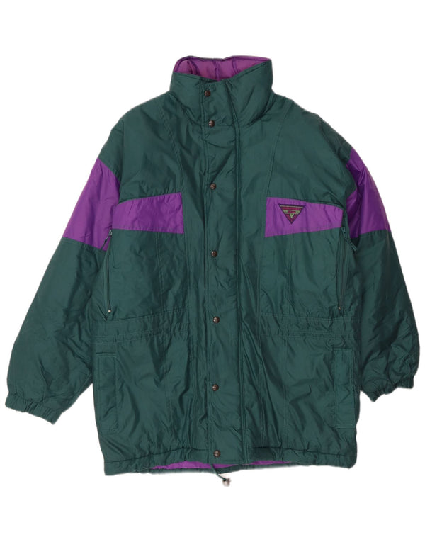 BRUGI Mens Loose Fit Padded Jacket UK 38 Medium Green Colourblock