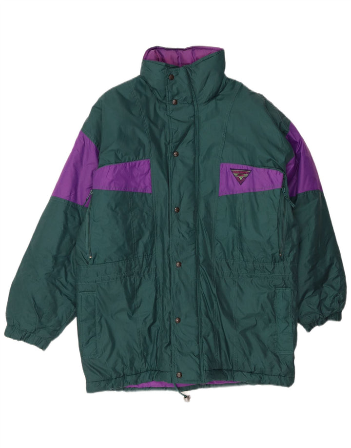 BRUGI Mens Loose Fit Padded Jacket UK 38 Medium Green Colourblock