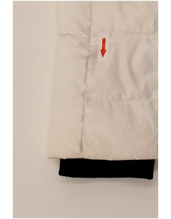 Giacca imbottita con cappuccio da donna Superdry UK 14 grande poliestere bianco