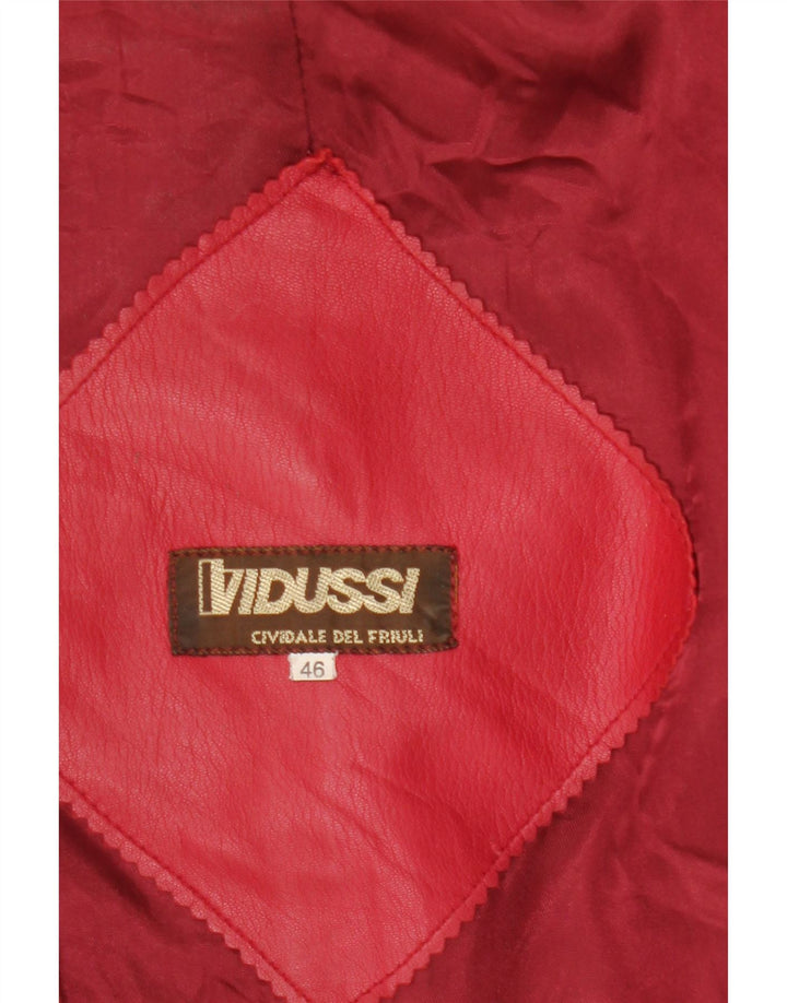 Giacca in pelle vintage da donna IT 46 grande rossa
