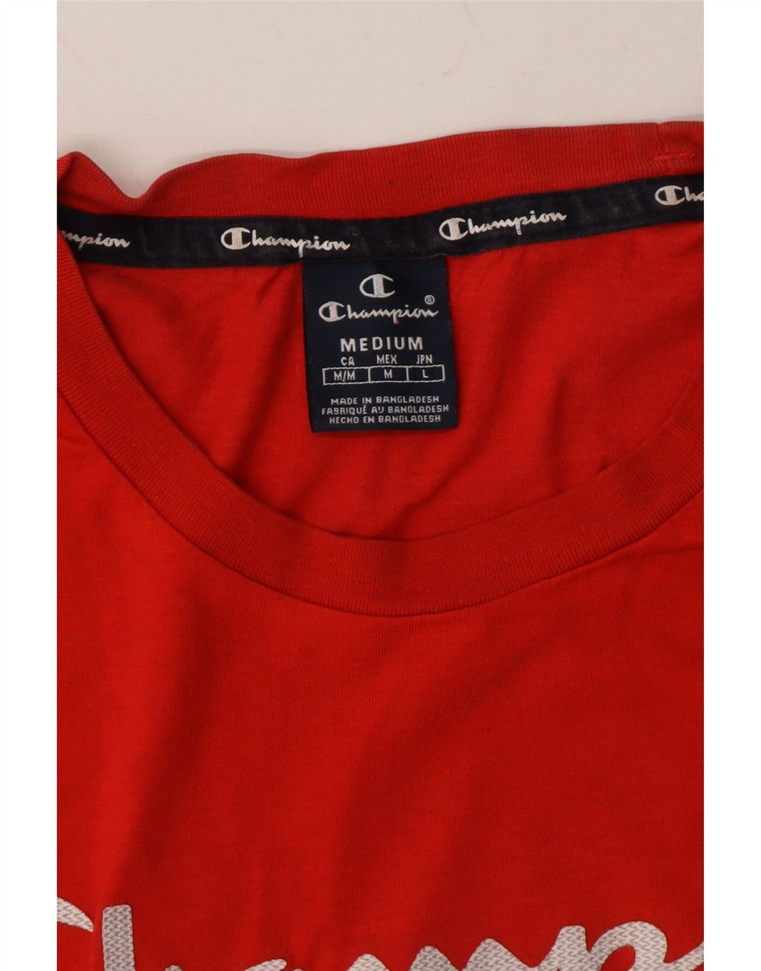 CHAMPION Mens Graphic T-Shirt Top Medium Red Vintage Champion and Second-Hand Champion from Messina Hembry 