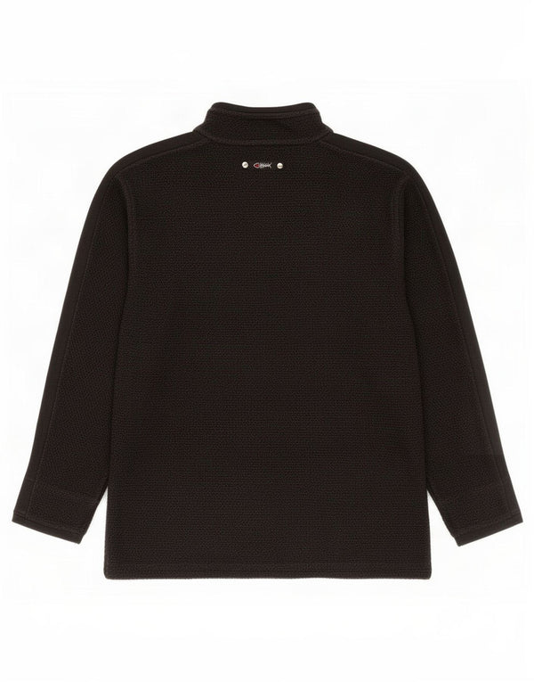 Weird Fish Mens Zip Neck Sweatshirt Jumper Small Black Cotton