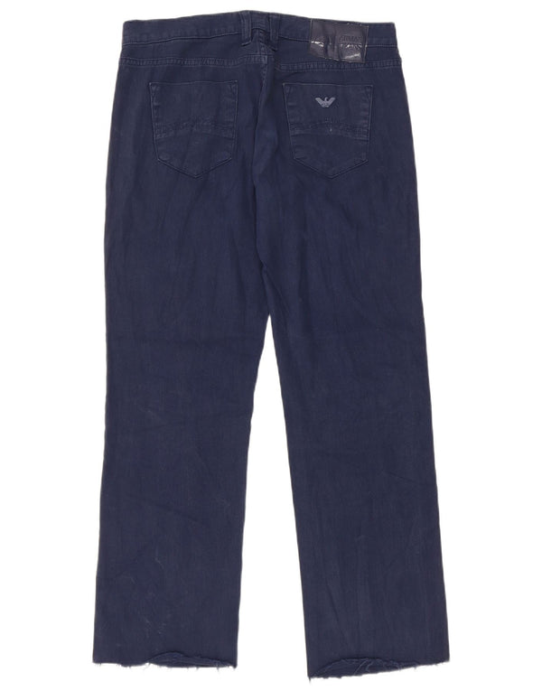 Jeans dritti da donna Armani W29 L27 cotone blu navy