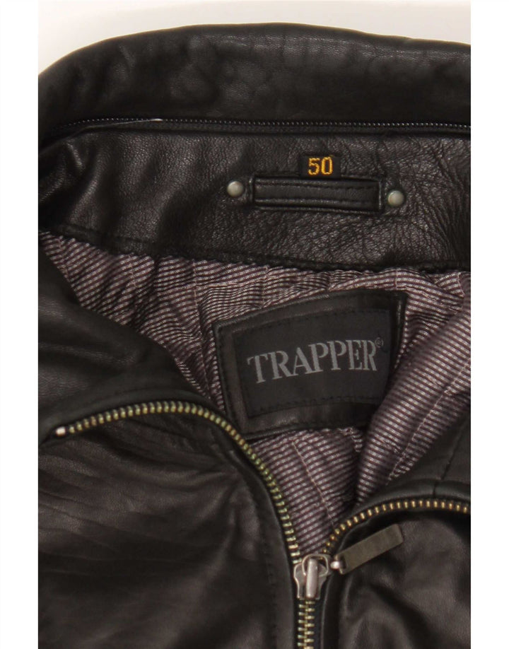 Giacca in pelle da uomo Trapper IT 50 Large Nera