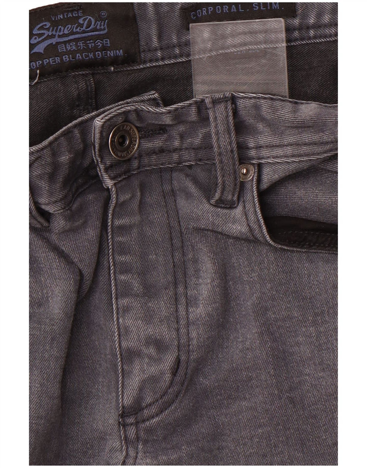 SUPERDRY Womens Slim Jeans W32 L30 Grey Cotton