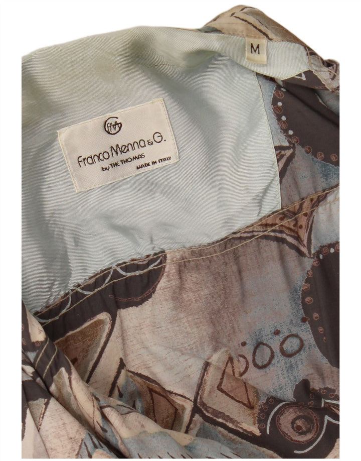 Camicia vintage da uomo media multicolore geometrica