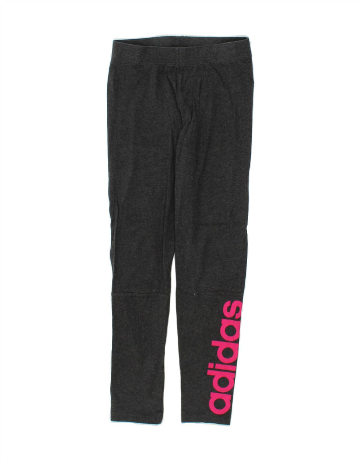 ADIDAS Womens Graphic Leggings UK 8/10 Small  Grey Cotton Vintage Adidas and Second-Hand Adidas from Messina Hembry 