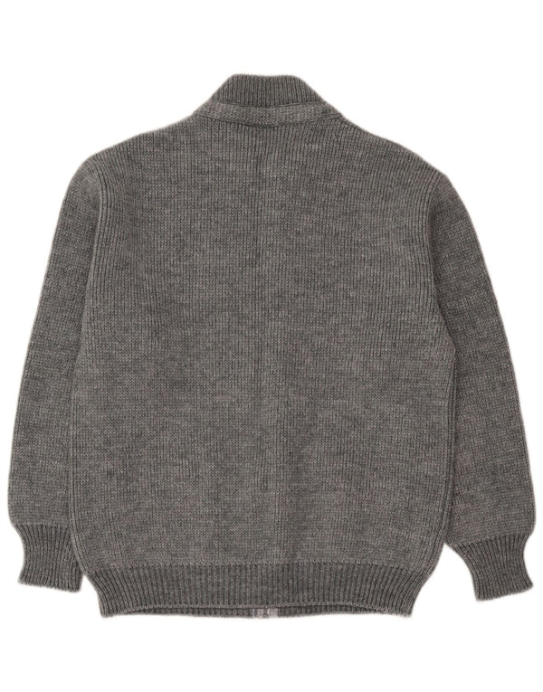 Maglione cardigan da uomo Gordon piccolo in lana grigia