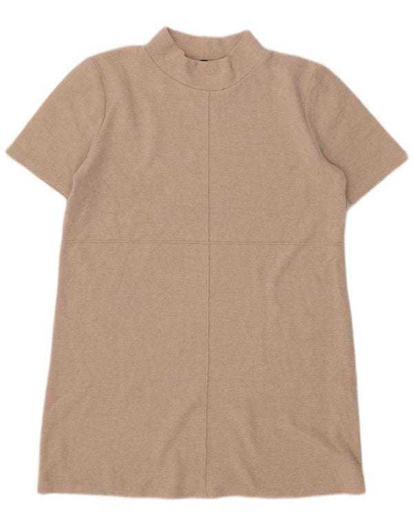 Abito a trapezio da donna Zara UK 16 grande in cotone beige