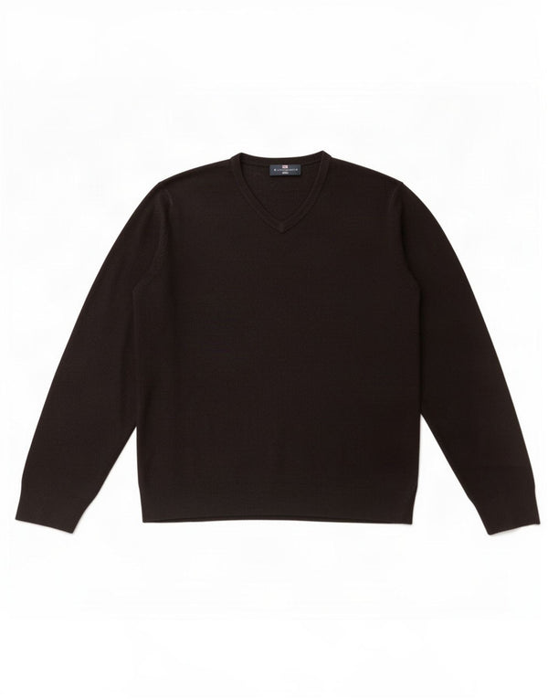 Maglione da uomo Marks & Spencer Blue Harbour con scollo a V grande acrilico nero