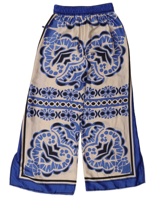 Pantaloni casual larghi da donna Zara XS W24 L28 Patchwork blu