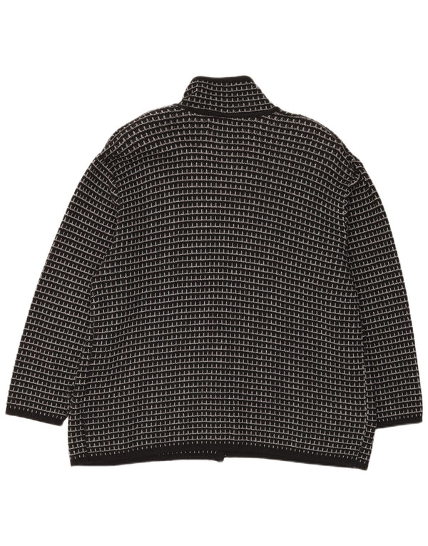 Maglione cardigan da uomo Settebello XL nero a quadri in acrilico