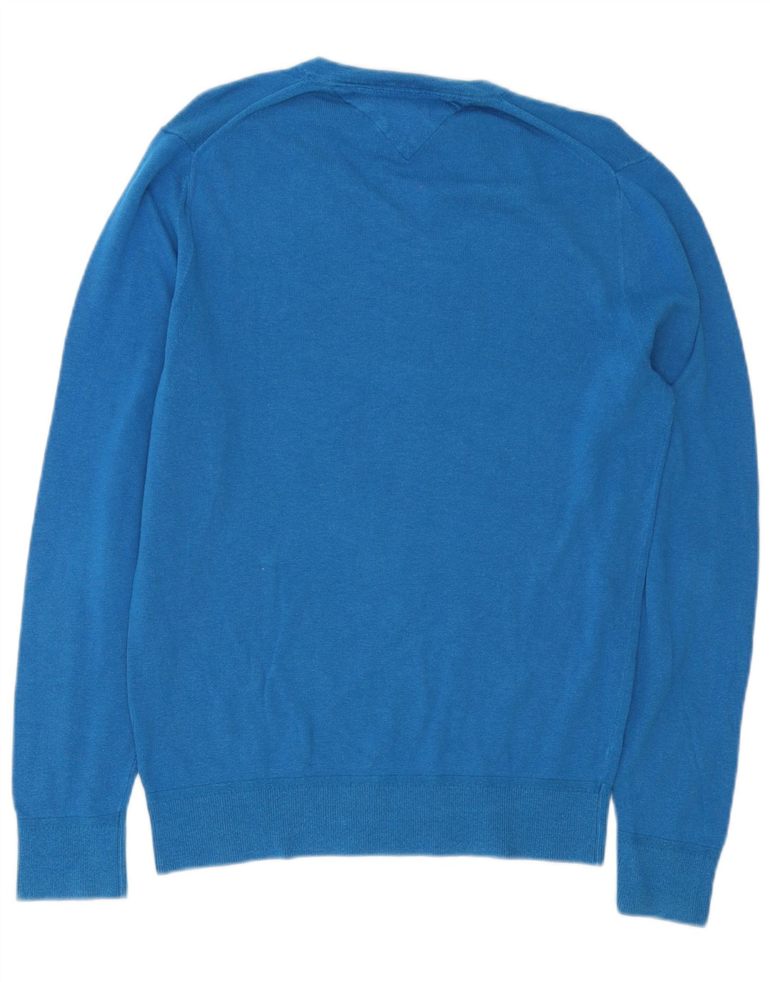 Maglione maglione con scollo a V da uomo Tommy Hilfiger piccolo cotone blu