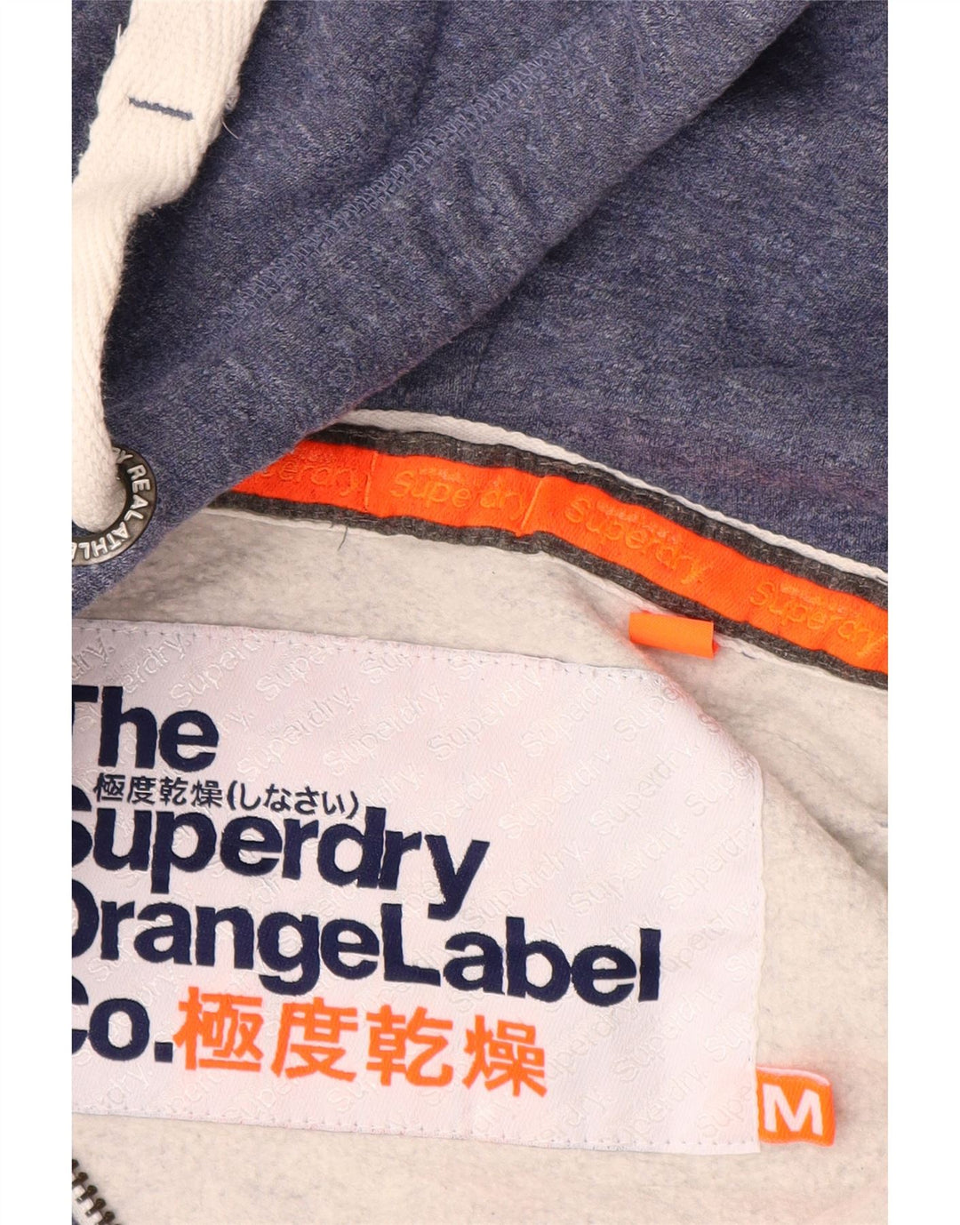 Maglione con cappuccio e zip da uomo SUPERDRY in cotone blu medio