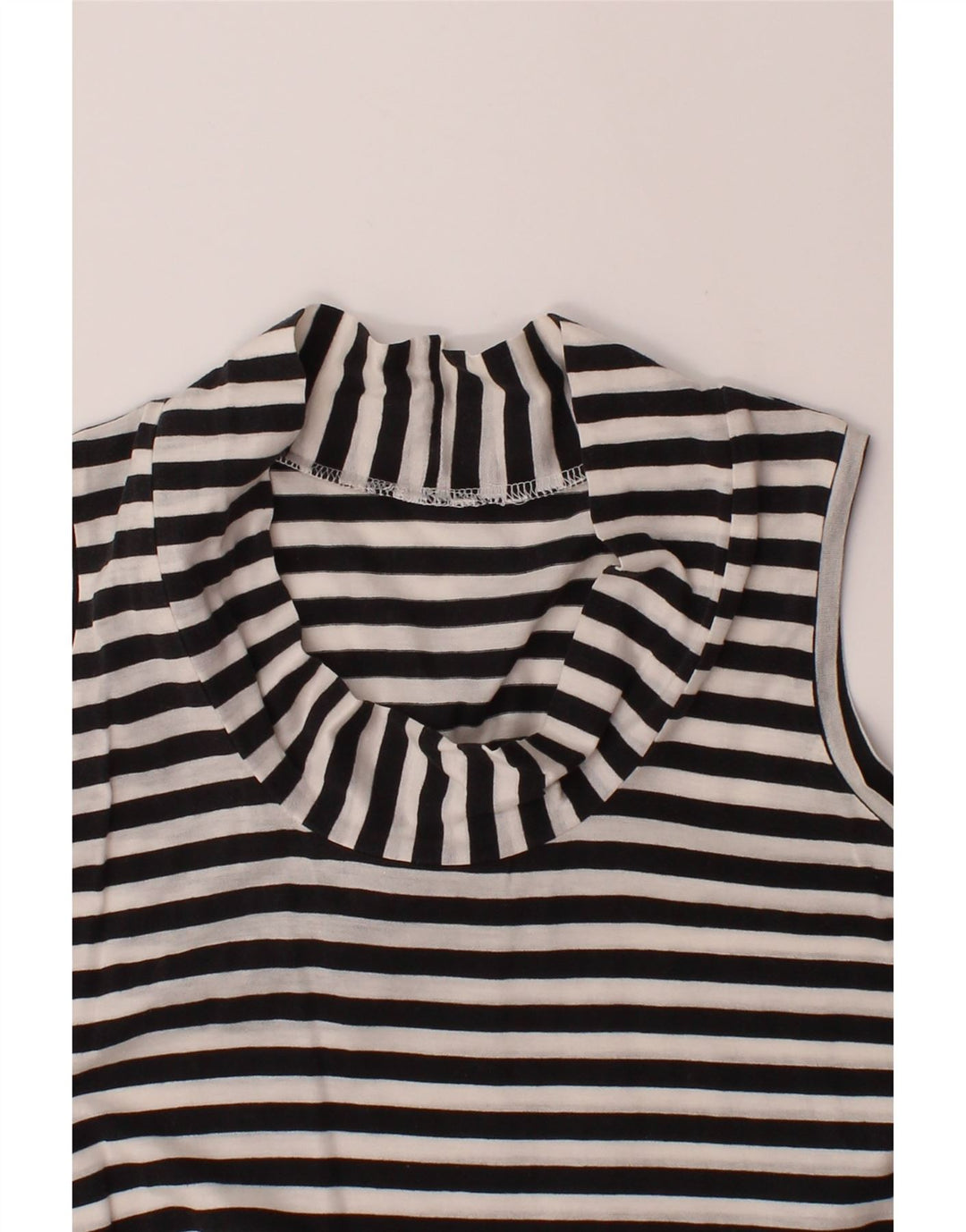 VINTAGE Womens Sleeveless Basic Dress UK 12 Medium Black Striped Vintage Vintage and Second-Hand Vintage from Messina Hembry 