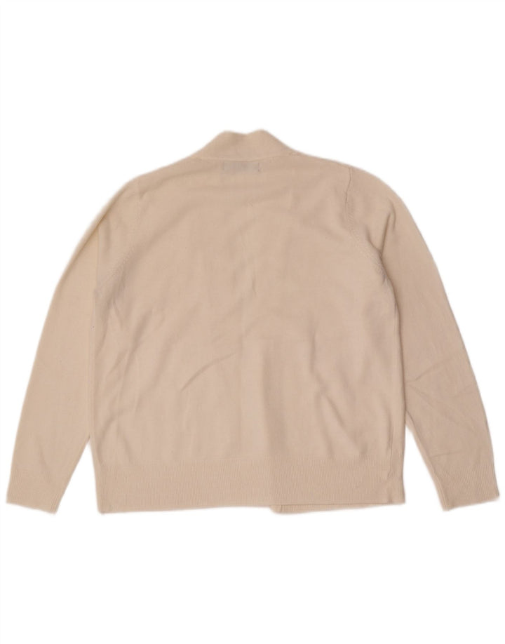 Maglione cardigan aperto da donna Marks & Spencer UK 14 medio bianco