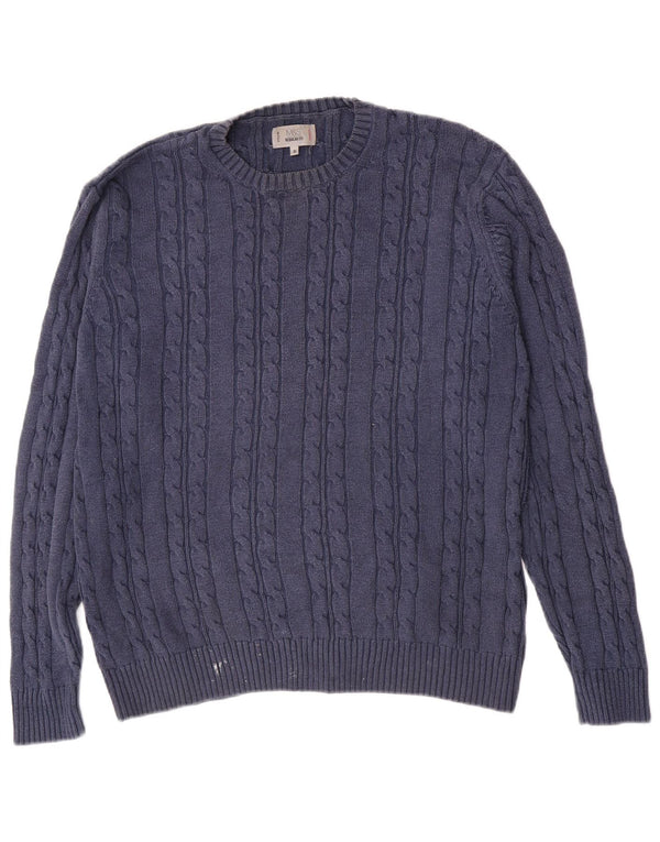 Maglione maglione girocollo vestibilità regolare da uomo Marks & Spencer XL blu navy