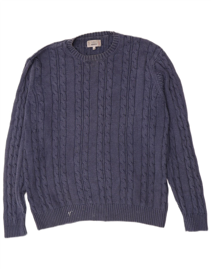 Maglione maglione girocollo vestibilità regolare da uomo Marks & Spencer XL blu navy