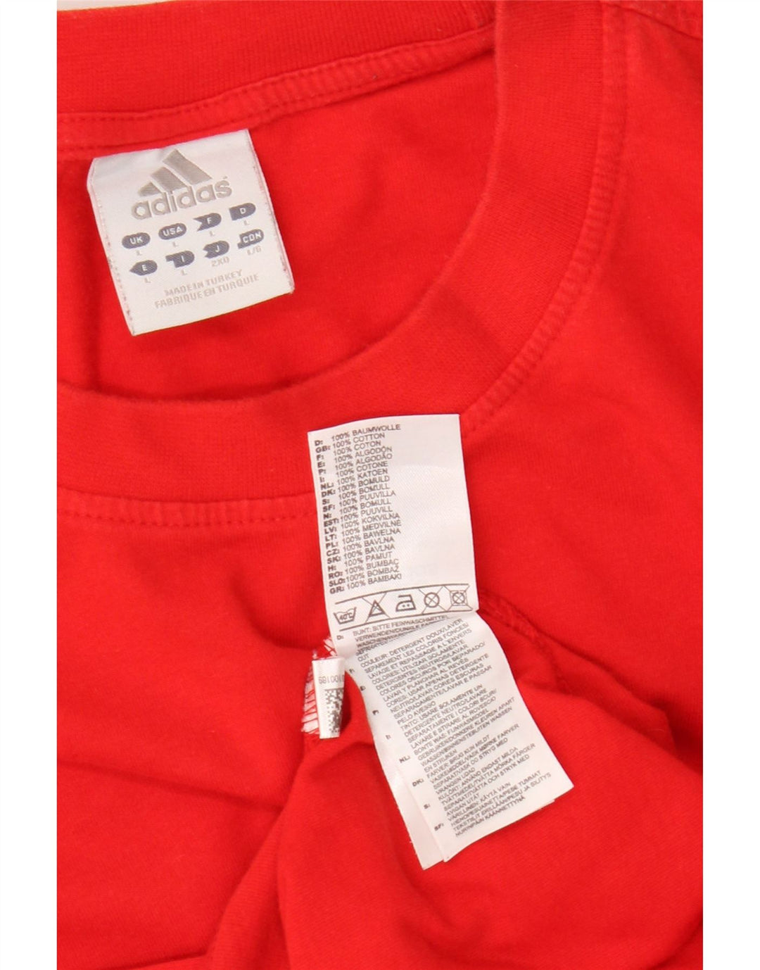T-shirt grafica da uomo Adidas Top grande in cotone rosso