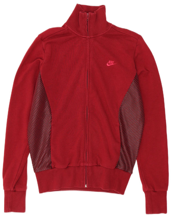 Giacca da tuta da donna Nike UK 16/18 Large Rosso Colorblock Cotone