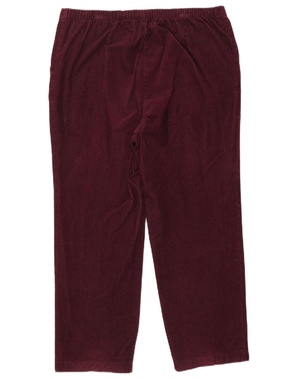 Pantaloni di velluto a coste da donna Marks & Spencer UK 14 Large W35 L26 Borgogna