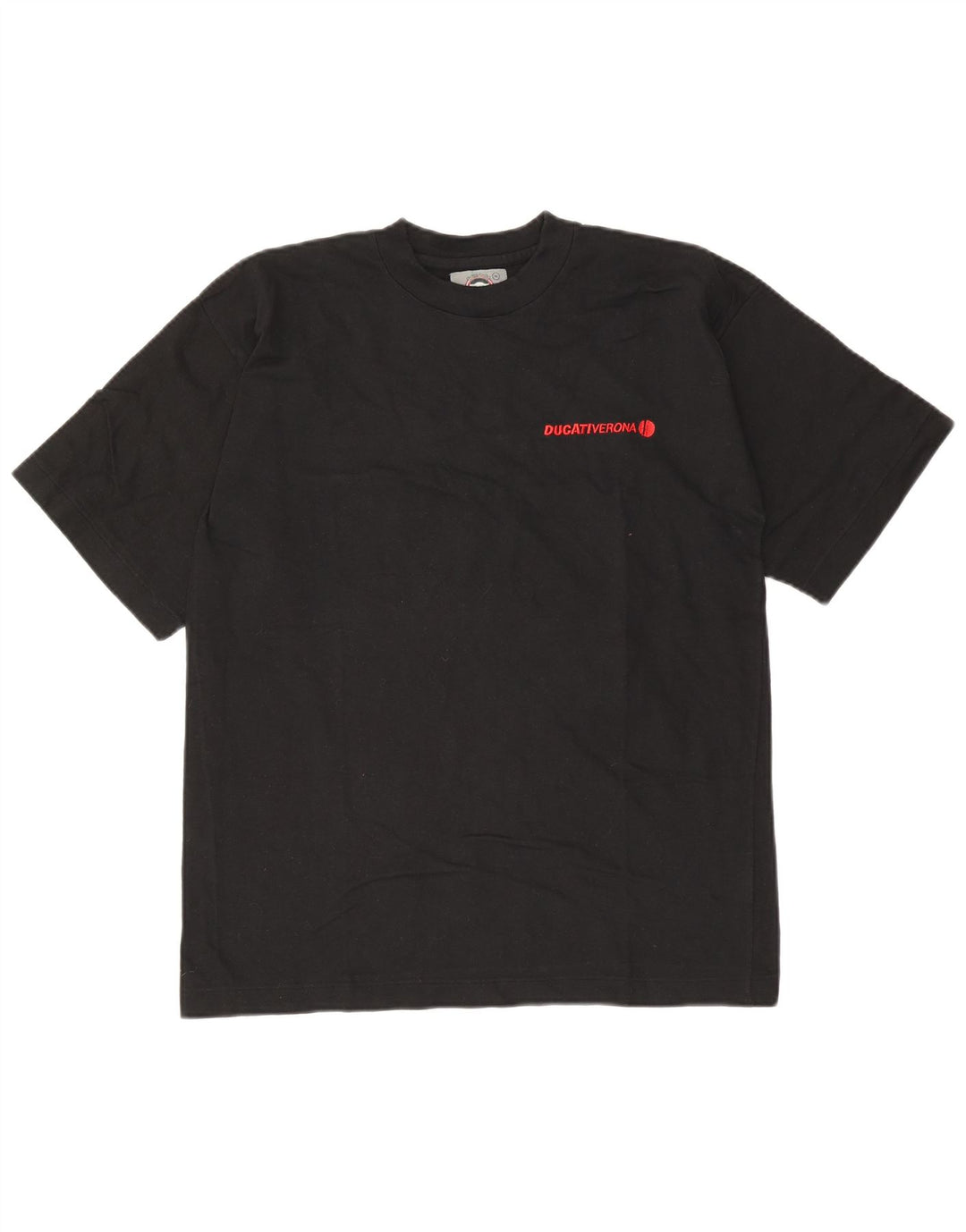 T-shirt grafica da uomo Ducati Top in cotone nero medio